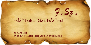 Füleki Szilárd névjegykártya